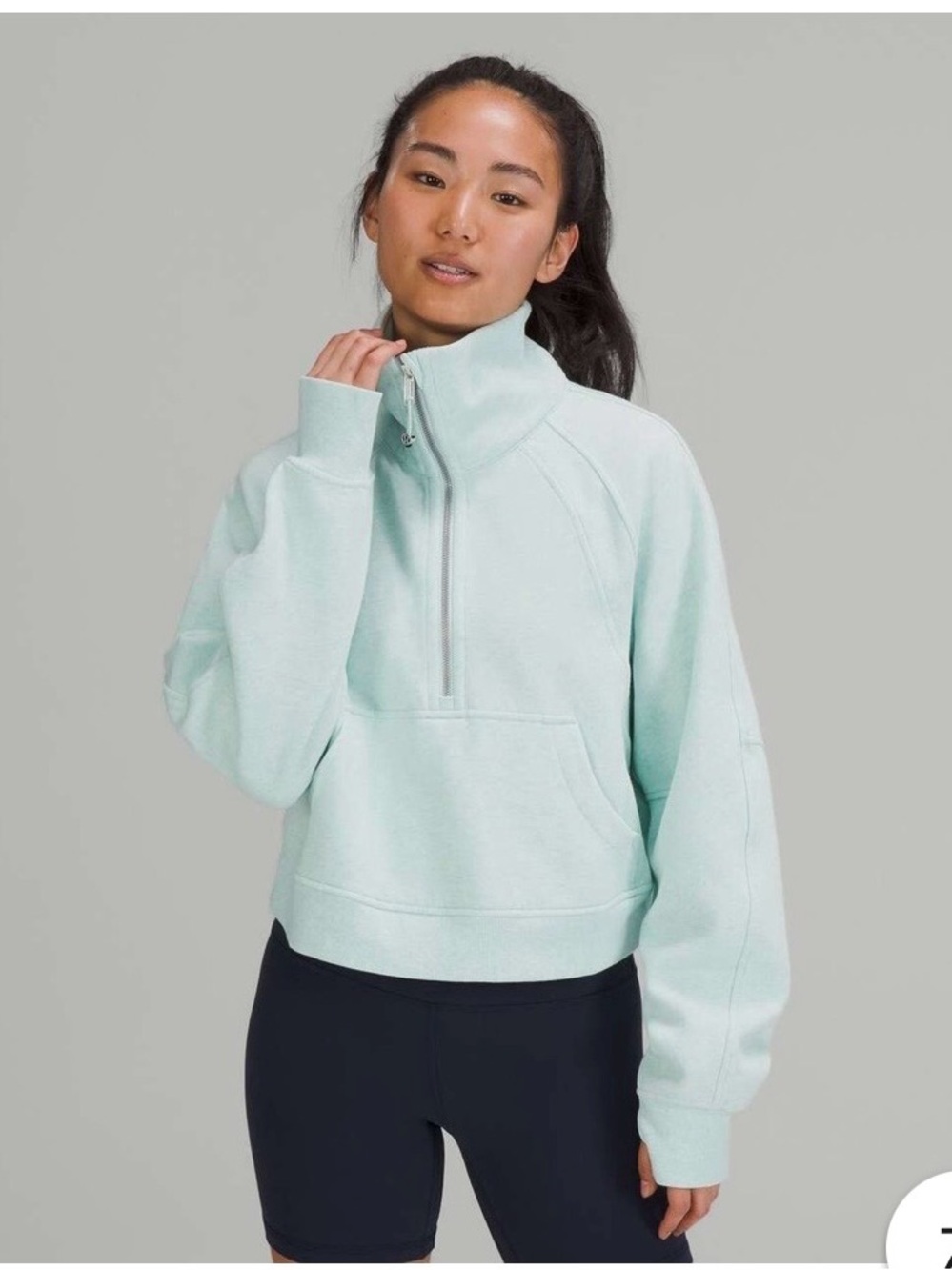 lululemon athletica Half Zip Oversized Funnel neck Mint Half-Zip Size XS